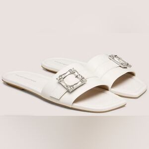Stuart Wistzman June Women's White Slide Sandals